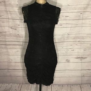 Lace black cocktail dress